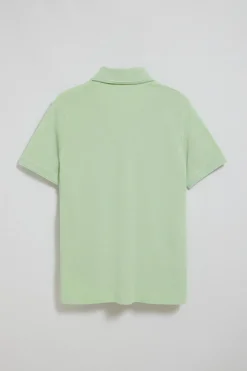 Polo color menta de manga corta y tres botones con logo bordado Rigby Go