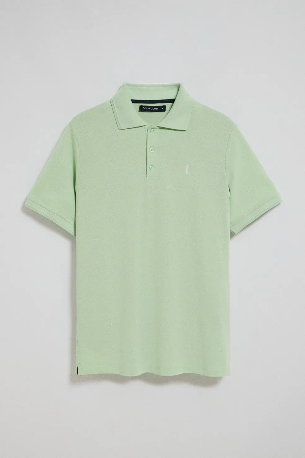 Polo color menta de manga corta y tres botones con logo bordado Rigby Go