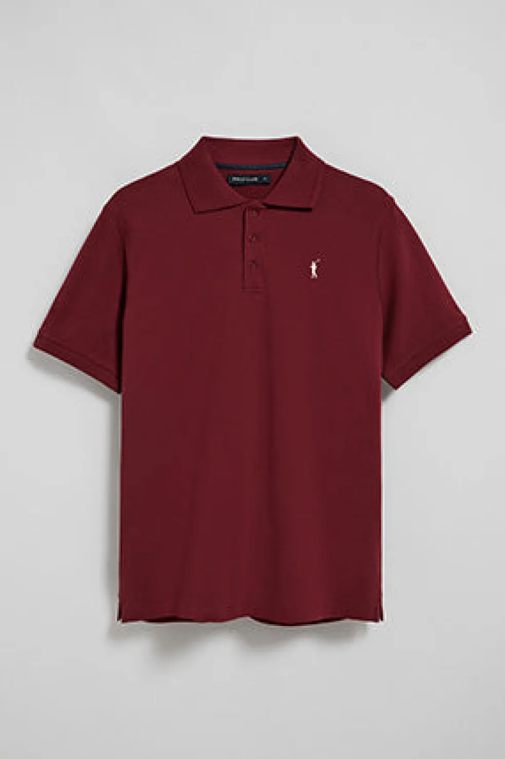 Polo granate de manga corta y tres botones con logo bordado Rigby Go