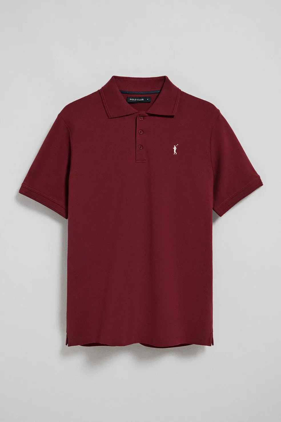 Polo granate de manga corta y tres botones con logo bordado Rigby Go
