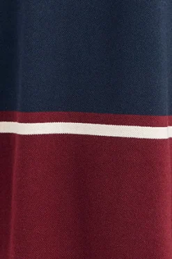 Polo granate Veil de piqué bicolor con detalle bordado