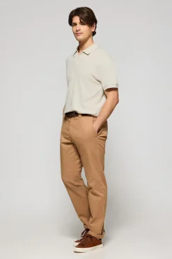 Polo gris claro Pascal sin botones con monograma bordado