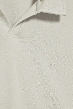 Polo gris claro Pascal sin botones con monograma bordado