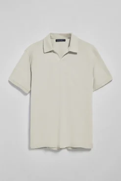 Polo gris claro Pascal sin botones con monograma bordado