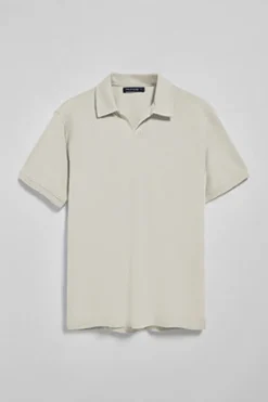 Polo gris claro Pascal sin botones con monograma bordado