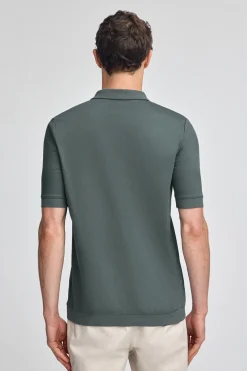 Polo gris piedra Esko con cremallera y monograma bordado