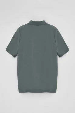 Polo gris piedra Esko con cremallera y monograma bordado