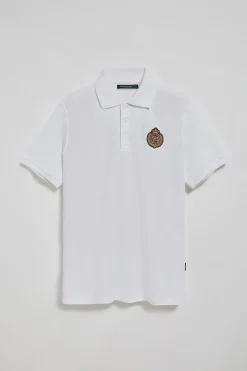 Polo Nautic blanco con detalle de parche naútico en el pecho
