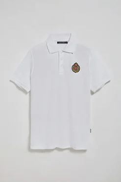 Polo Nautic blanco con detalle de parche naútico en el pecho