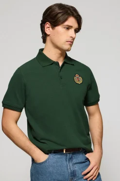 Polo Nautic verde con detalle de parche naútico en el pecho