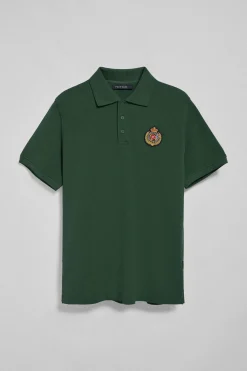 Polo Nautic verde con detalle de parche naútico en el pecho