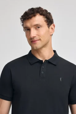 Polo negro con bordado Rigby Go