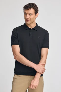 Polo negro con bordado Rigby Go