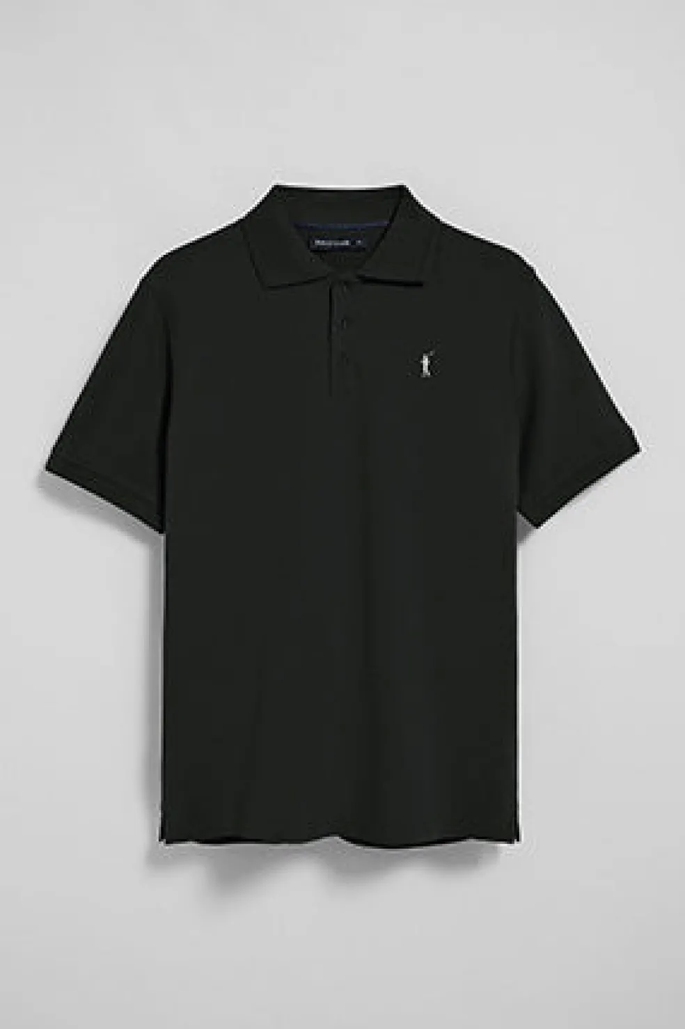Polo negro de manga corta y tres botones con logo bordado Rigby Go