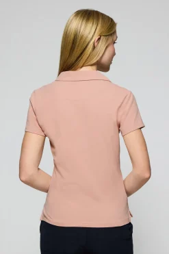 Polo Pedraza sin botones rosa palo con logo engomado Polo Club