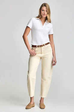 Polo Pedraza sin botones blanco con logo engomado Polo Club
