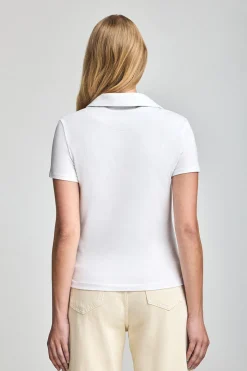 Polo Pedraza sin botones blanco con logo engomado Polo Club