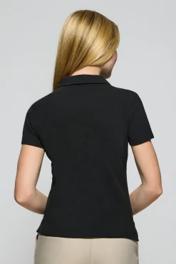 Polo Pedraza sin botones negro con logo engomado Polo Club