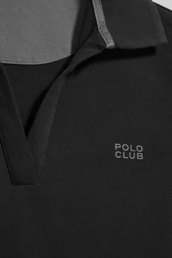 Polo Pedraza sin botones negro con logo engomado Polo Club