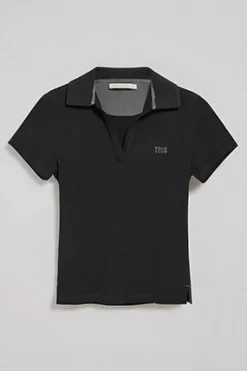 Polo Pedraza sin botones negro con logo engomado Polo Club