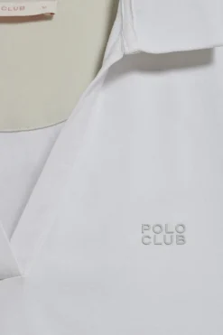 Polo Pedraza sin botones blanco con logo engomado Polo Club