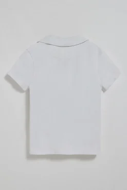 Polo Pedraza sin botones blanco con logo engomado Polo Club