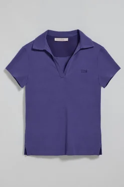 Polo Pedraza sin botones azul océano con logo engomado Polo Club