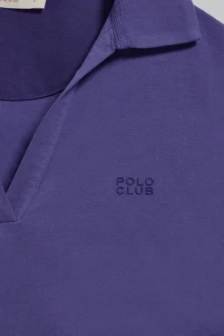 Polo Pedraza sin botones azul océano con logo engomado Polo Club