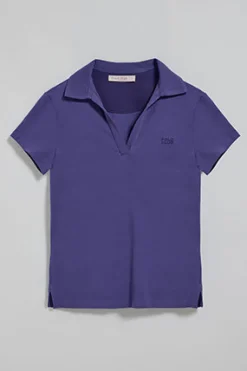 Polo Pedraza sin botones azul océano con logo engomado Polo Club