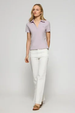 Polo Pedraza sin botones color lavanda con logo engomado Polo Club
