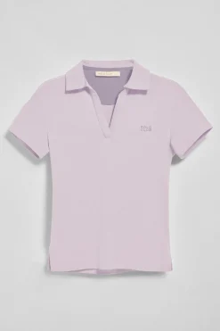 Polo Pedraza sin botones color lavanda con logo engomado Polo Club