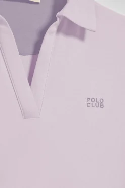 Polo Pedraza sin botones color lavanda con logo engomado Polo Club