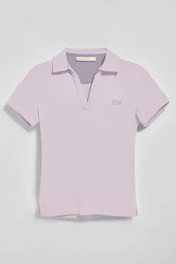 Polo Pedraza sin botones color lavanda con logo engomado Polo Club