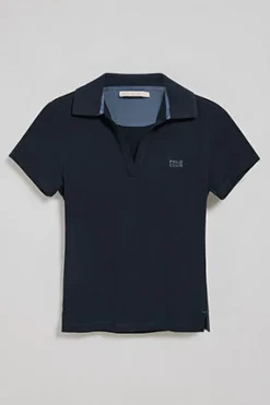 Polo Pedraza sin botones azul marino con logo engomado Polo Club