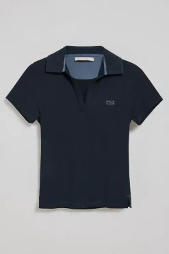 Polo Pedraza sin botones azul marino con logo engomado Polo Club