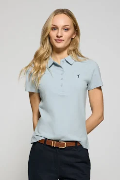 Polo Pereira azul claro de cinco botones con bordado Rigby Go