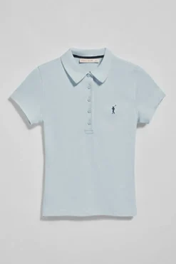 Polo Pereira azul claro de cinco botones con bordado Rigby Go