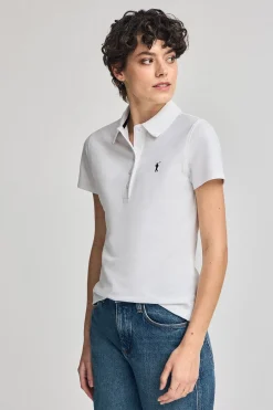 Polo Pereira blanco de cinco botones con bordado Rigby Go