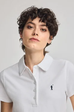 Polo Pereira blanco de cinco botones con bordado Rigby Go