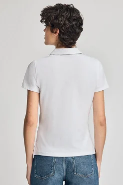 Polo Pereira blanco de cinco botones con bordado Rigby Go