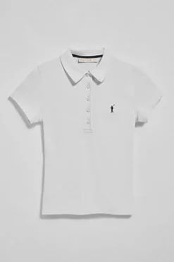 Polo Pereira blanco de cinco botones con bordado Rigby Go