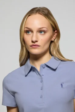 Polo Pereira colo azul lavanda de cinco botones con bordado Rigby Go