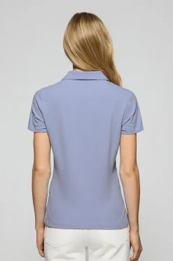 Polo Pereira colo azul lavanda de cinco botones con bordado Rigby Go
