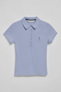 Polo Pereira colo azul lavanda de cinco botones con bordado Rigby Go