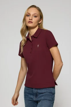 Polo Pereira granate de cinco botones con bordado Rigby Go