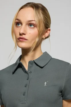 Polo Pereira gris piedra de cinco botones con bordado Rigby Go