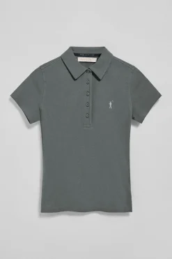 Polo Pereira gris piedra de cinco botones con bordado Rigby Go