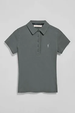 Polo Pereira gris piedra de cinco botones con bordado Rigby Go