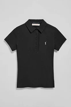 Polo Pereira negro de cinco botones con bordado Rigby Go