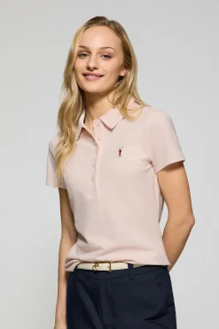 Polo Pereira rosa de cinco botones con bordado Rigby Go
